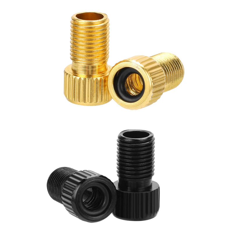 4pcs Presta to Schrader Bike Valve Adaptor, Aluminum Alloy Adapter Converter Bicycle Valve 4 Pcs