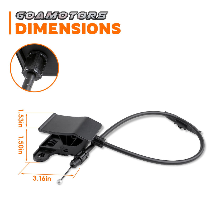 for Jeep Cherokee 2014-2018 Outside Hood Mounted Release Handle Cable, Replace #68143167AB