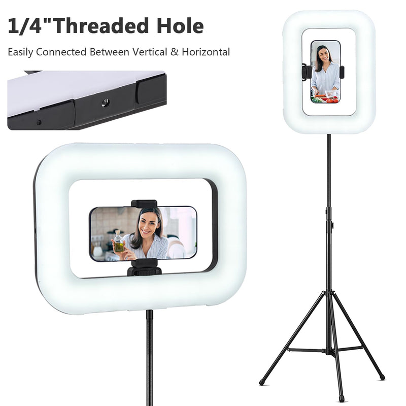 Cell Phone Video Light,Smartphone Camera Ring Light Video Rig with Phone Holder,Handheld Video Stabilizer Rig for Vlogging Video Recording