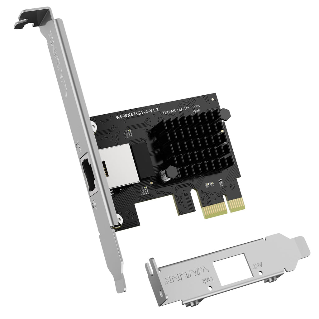 WAVLINK 2.5 Gigabit Ethernet PCIE Network Card, 10/100/1000/2500 Mbps RJ45 LAN Adapter for Desktop PC, Win10/11 Supported