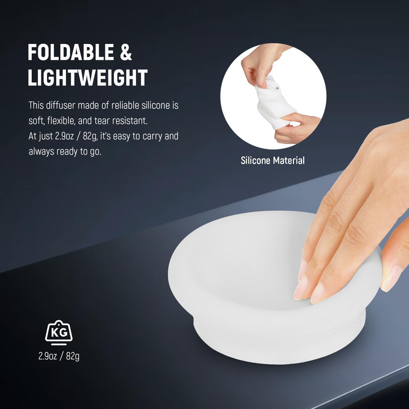 NEEWER CRS9 Silicone Flash Diffuser, Magnetic Light Modifier Shaper Softbox for NEEWER NW620 NW700 NW760 Z880 Z760 Square Head & Z1 Z2 Round Head Speedlite, Adapter Rings Sold Separately