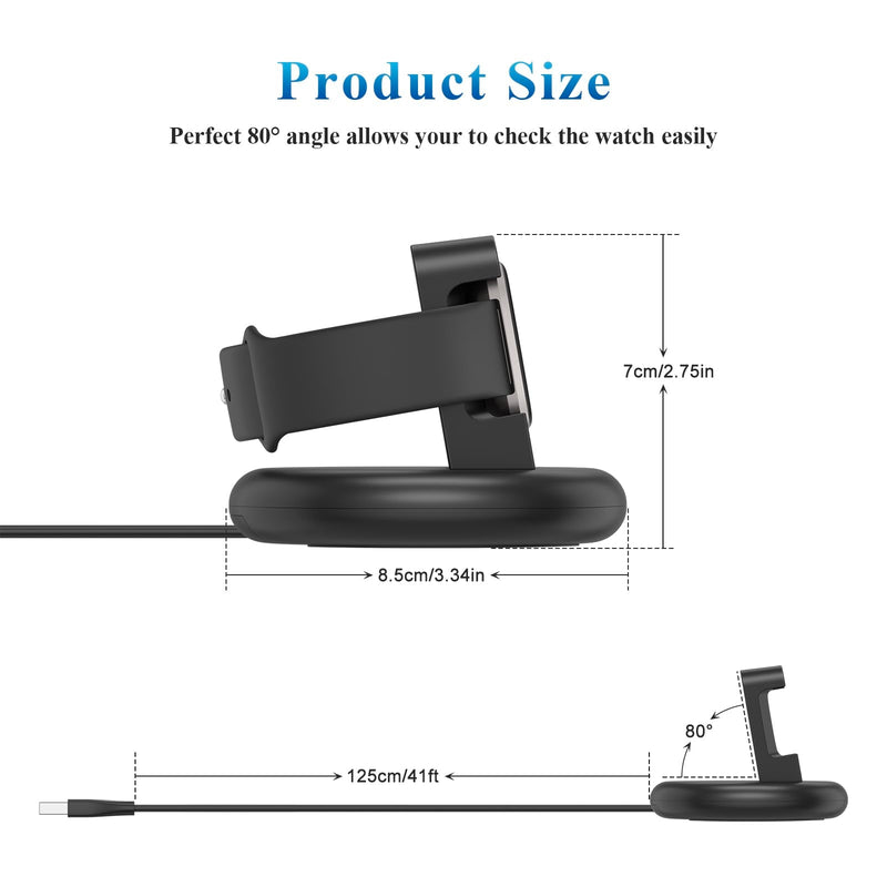 Meliya Charger for Fitbit Versa 2 ONLY, Anti-Slip Charging Stand Dock Station Replacement USB Cable Accessories Cradle Base Holder for Fitbit Versa 2 Smartwatch (Not for Versa/Versa Lite)