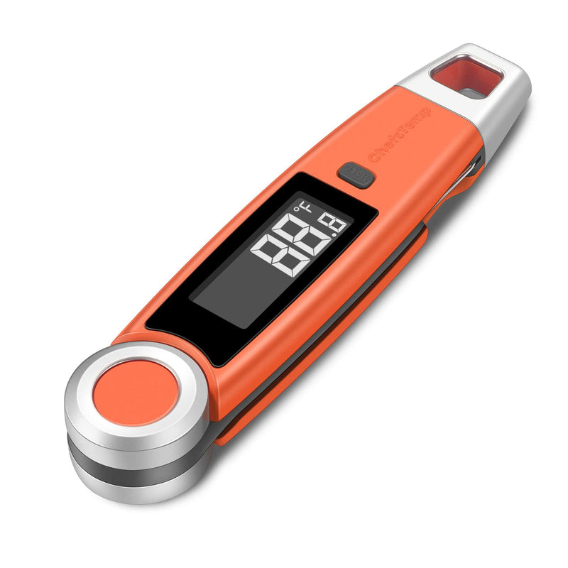 Finaltouch X10 Instant Read Digital Meat Thermometer NSF Certified Waterproof Professional for Cooking Grilling BBQ Baking Candy Oil with Rotating Probe and Backlit Display (Tangerine Tart) Tangerine Tart
