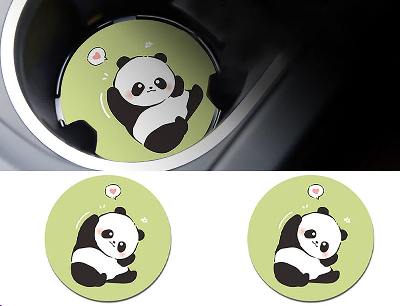8 Pcs Cute Panda Steering Wheel Cover Set for Women Girl,Anti-Slip Lovely Cartoon Car Wheel Protector Universal 15 Inch Fit for Vehicle, Car, Auto, SUV (Black White) Black White