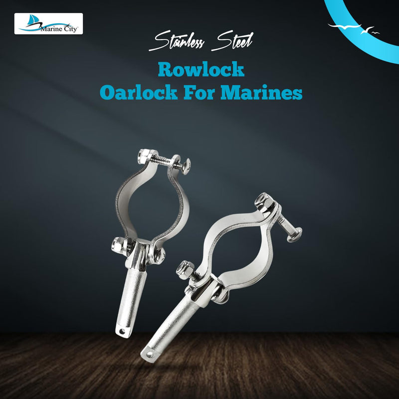 Marine City Rowlock Oarlock 316 Stainless Steel Heavy Duty, Corrosion-Resistant, Ideal for Boats, Yachts, and Marines (2 Pcs) (Clamp-On Oarlocks)