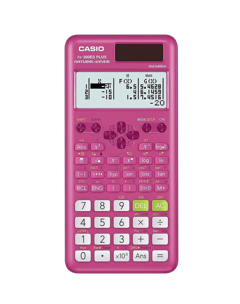 Casio fx-9750GIII Pink Graphing Calculator (fx-9750GIII-PK) & fx-300ESPLS2 Pink Scientific Calculator Small Calculator+ Pink Scientific Calculator
