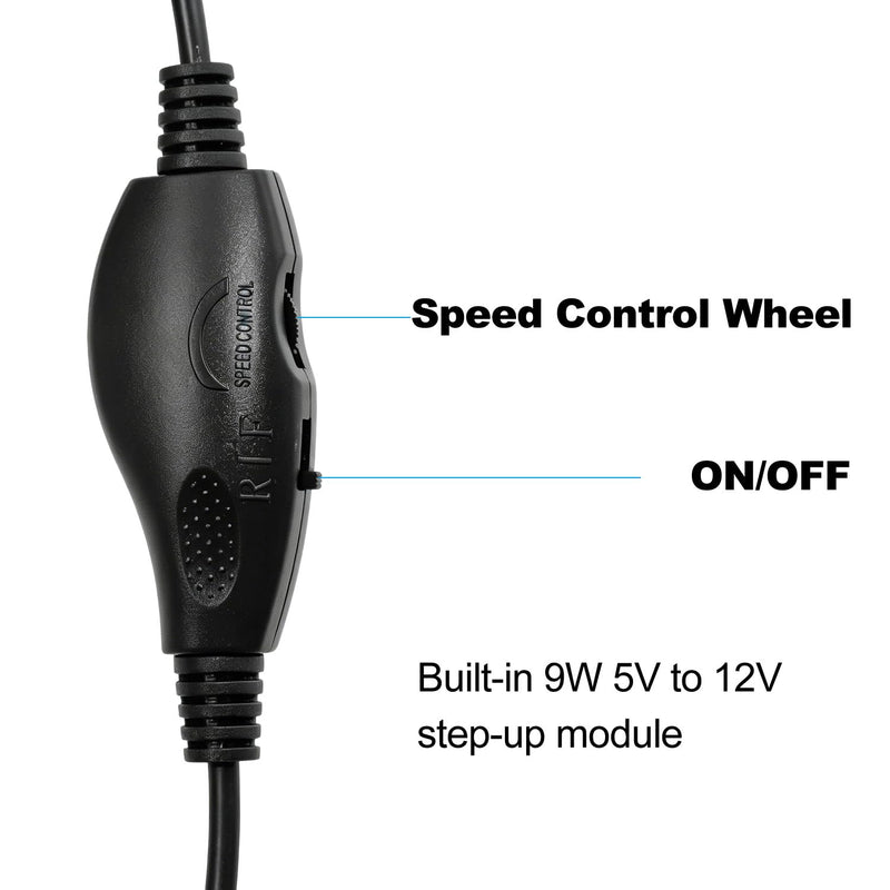 USB 5V to 12V 4 Pin Fan Speed Adapter Controller 11.8 Inch Tinned Copper Wire Max 8W/0.7A PVC Insulated Plug and Play for PC Cooling Fan Chassis Transfer Power Cord
