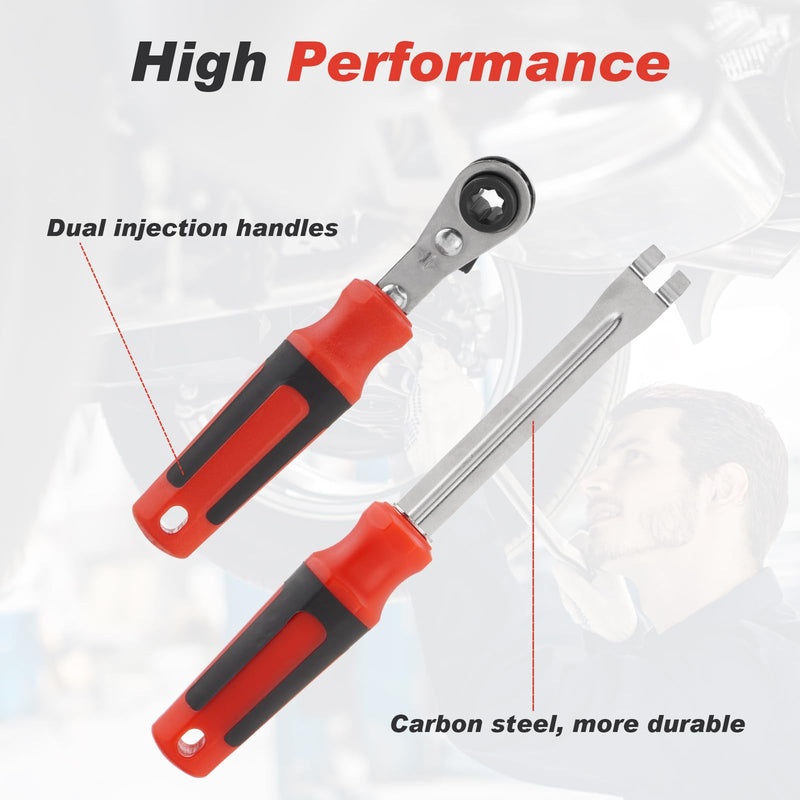 Slack Adjuster Tool Set – 5/16' Double Square Reversible Ratcheting Wrench, Reversible Mechanism for Easy Adjustments – Durable, Precision Slack Adjuster for Trucks, Trailers, and More