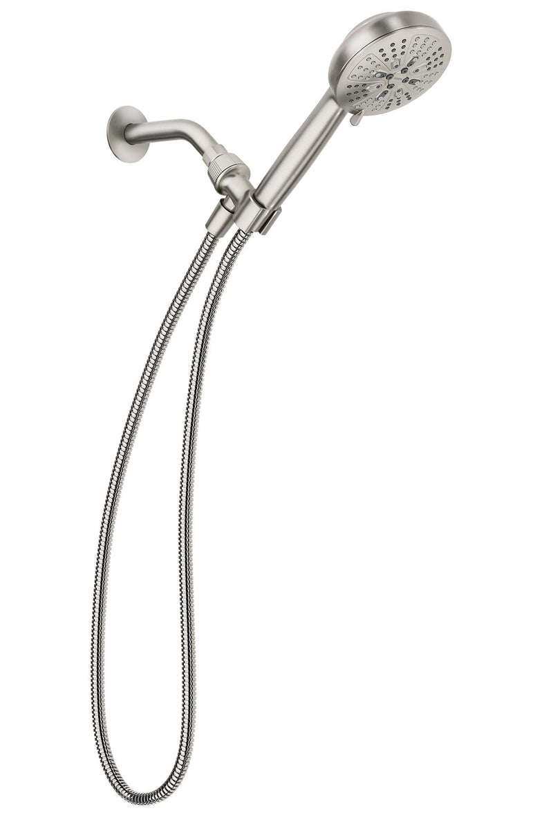 Moen Hydro Energetix High Pressure Shower Head with Handheld Sprayer, 8 Handheld Shower Head Spray Settings, Spot Resist Brushed Nickel Finish, 200H0SRN (Pack of 1) Hand Held Shower