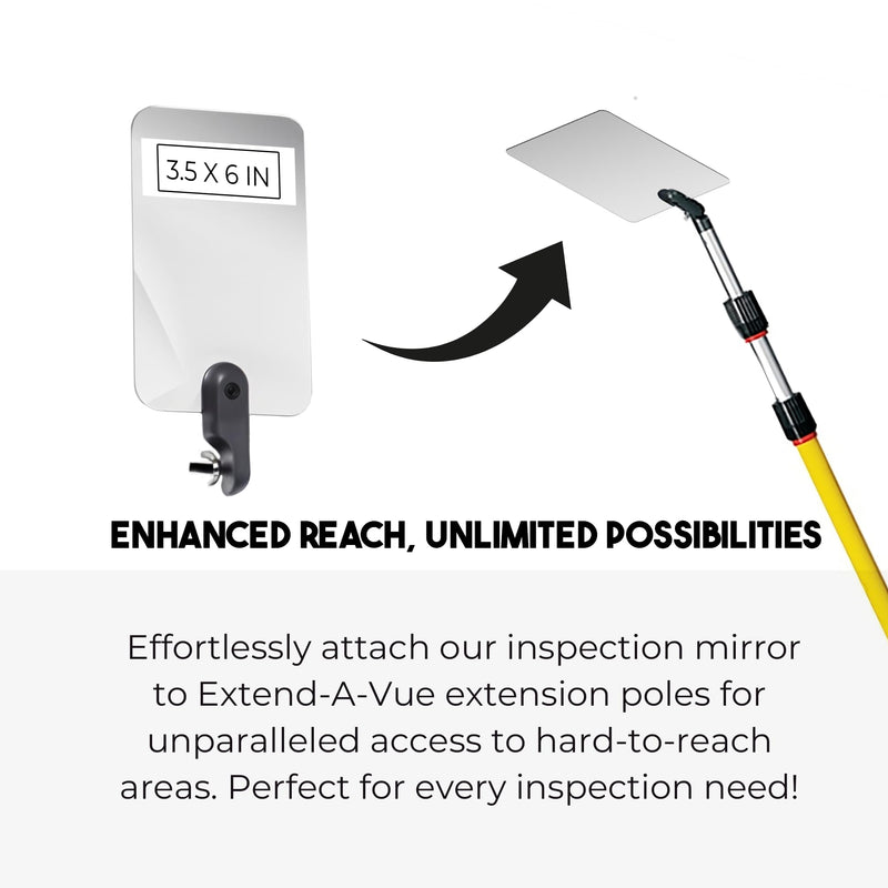Inspection Mirror Replacement Works with Extend A Vue Extension Poles, 3.5 inch x 6 inch 3.5 x 6 Inch