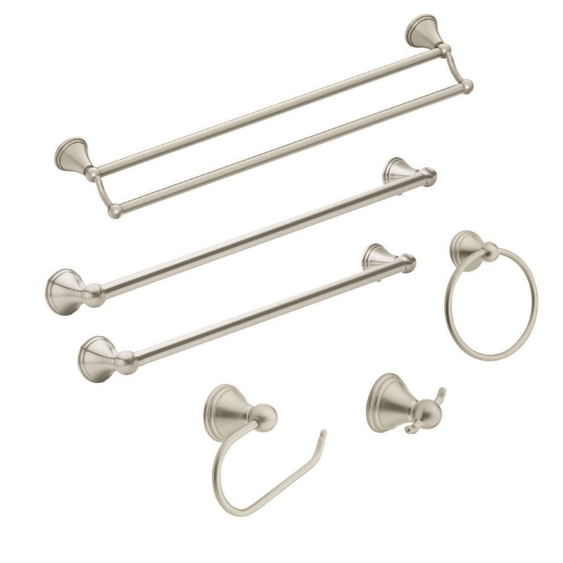 Moen Preston Brushed Nickel 24-Inch Single Wall Mounted Bathroom Towel Bar, DN8424BN 24 Inch 24" Towel Bar