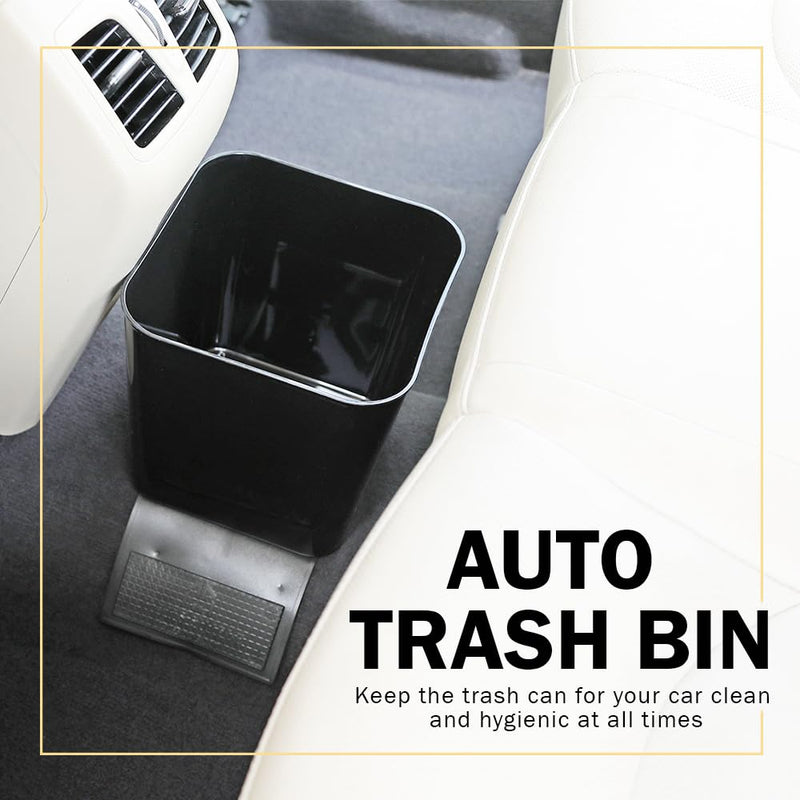 Car Trash Can for Vehicles Leakproof Compact Garbage Bin w/ Stability Flap, Anti-Slip Base, Portable Trash Holder for Cars, Trucks, SUVs, Minivans Compact, Easy to Clean Auto Container Organizer Black Large