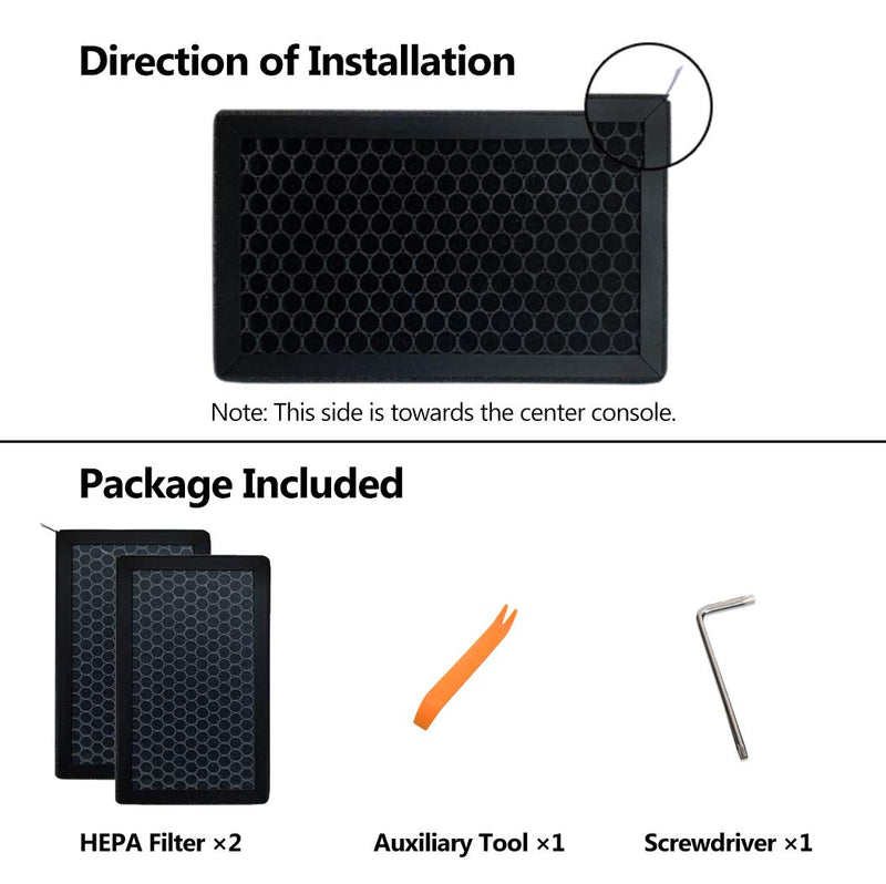 HEPA Air Filter for Model Y Model 3 2016-2025, 2 Pack Cabin Air Filter with Activated Carbon