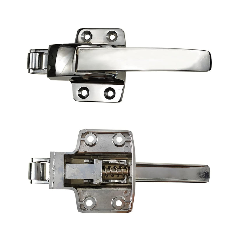 6.22 Inch Adjustable Door Cabinet Handle Trigger Action Latch Freezer Cooler Door Handle Latch Ice Box Door Lock, Spring Loaded Oven Grip,Silver
