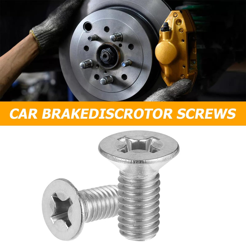 Mandark 8PCS Stainless Steel Car Screw Rotor Brake Disc Retaining, OEM#93600-06014-0H Auto Retaining Screws Replacement for Front and Rear Rotor, Compatible with Civic, Accord, Odyssey 8 Pcs