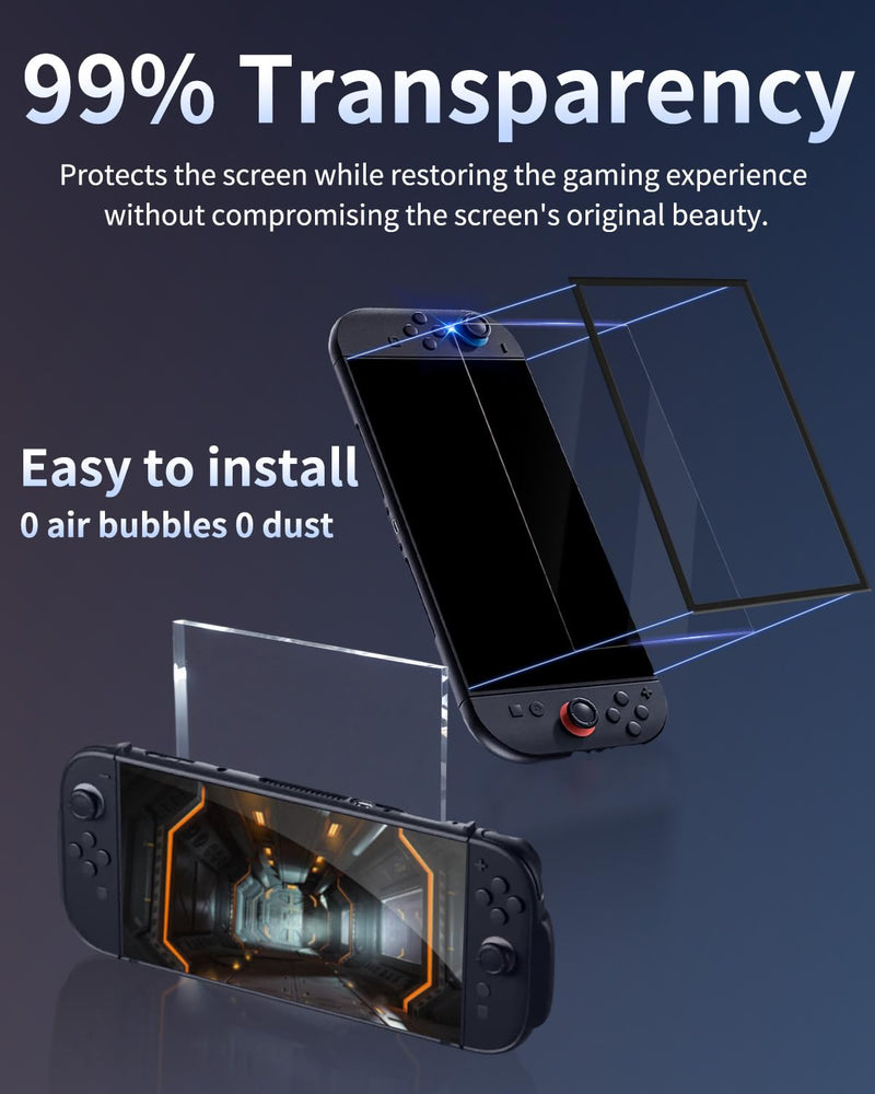 2-Pack 10H Tempered Glass Screen Protector for Nintendo Switch 2 (2025) – Anti-Blue Light,Easy to Install, Bubble-Free Kit with Alignment Frame, Ultra-Thin 0.25mm HD Clear