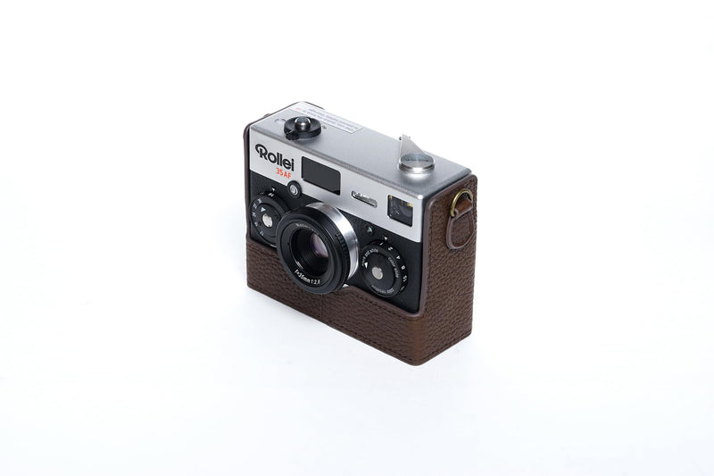 35AF Case, BMAOLLONGB Handmade Genuine Real Leather Half Camera Case Bag Cover for Rollei 35AF with Lens Cover (Coffee) Coffee
