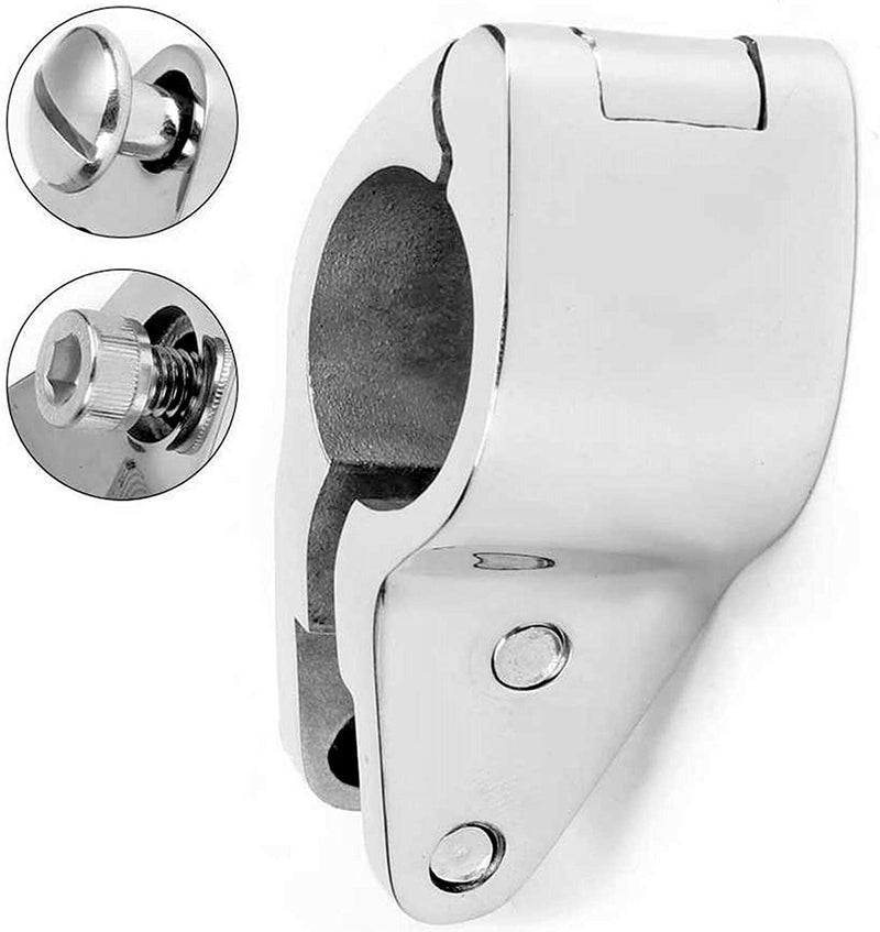 2Pcs Boat Bimini Top Hinged Jaw Slide, Stainless Steel 316 Marine Boat Canopy Tube Clamp Fitting Boat Accessories (Type: with Lock nut, 1inch) Type: with Lock nut