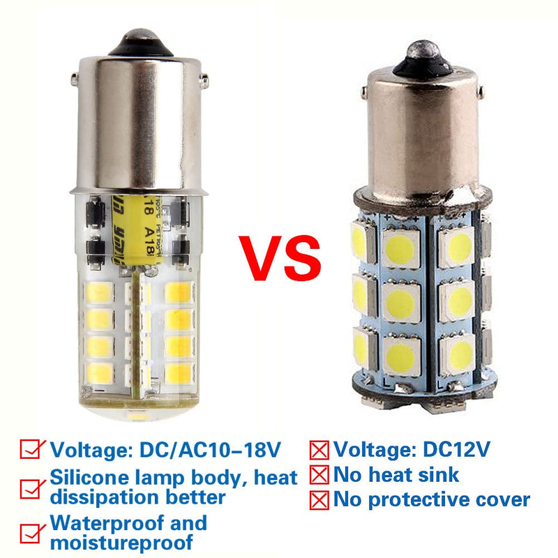 4PCS 1141 LED Bulb 12V, Waterproof design, BA15S Bayonet Single Contact Base for Landscape RV Camper Interior Marine Boat Trailer Lights, Daylight White 6000K