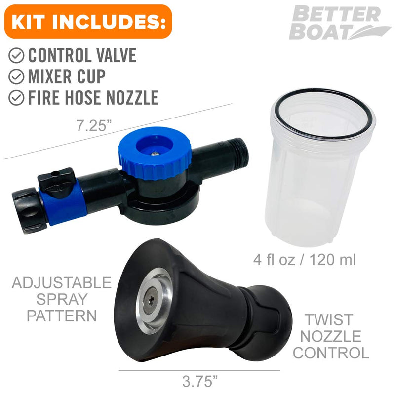 Wash Sprayer and Boat Engine Flush Kit, Water Hose Mixer for Salt Removal, Boat Flusher for Motor Muffs on Outboards and I/O, Soap Spray Car Cleaning Hose Adapter