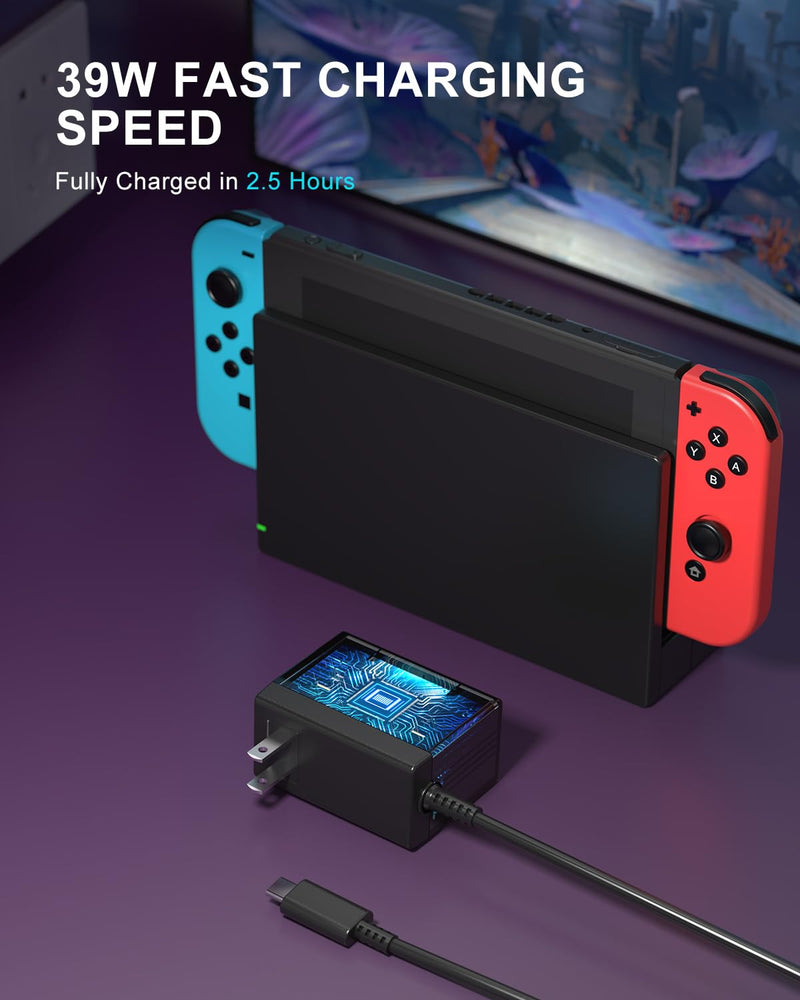 Dock Station for Nintendo Switch/Switch OLED, Replacement 3-in-1 TV Dock Set with Original IC Module, AC Charger & High-Speed HDMI Cable for 1080P HD Output（Not Compatible with Sw 2）