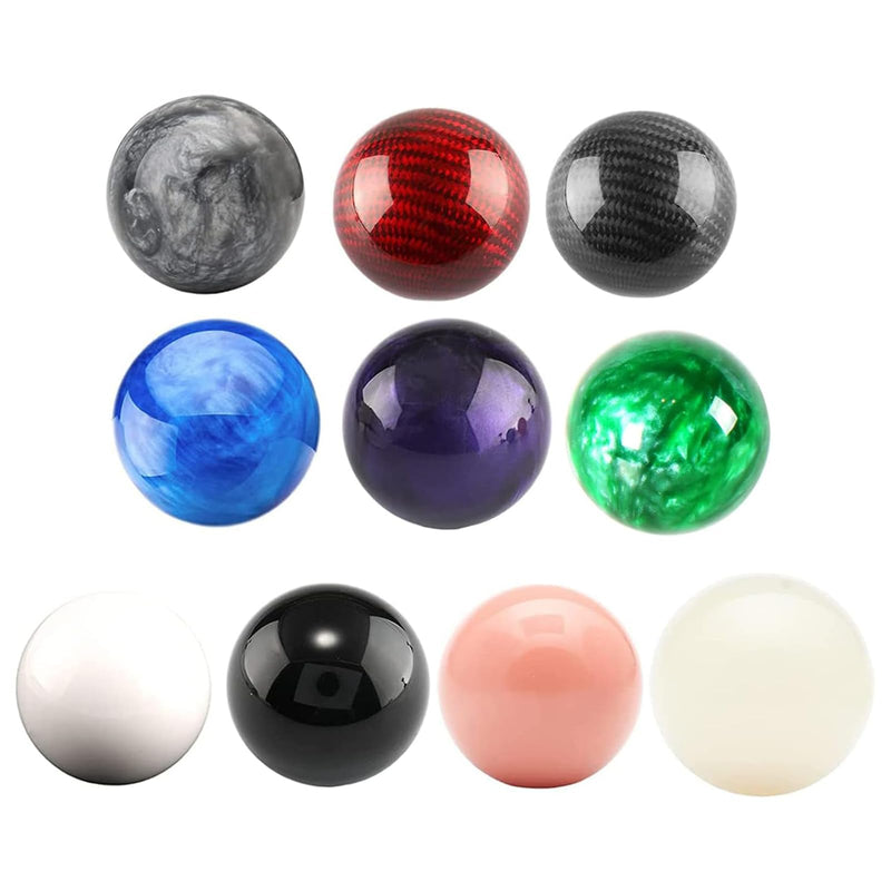 Round Ball Shift Knob Universal Gear Shift Knob 5 6 Speed for Manual Automatic Vehicles with Adapters (Pure Black) Pure-black