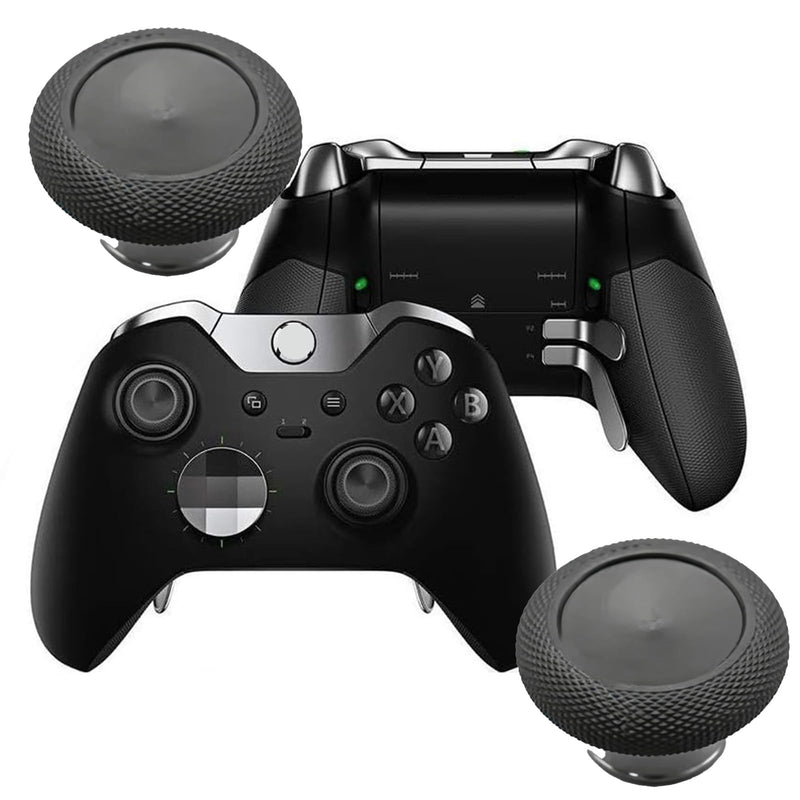 2PCS Rplacement Thumbsticks for Xbox Elite Controller 1698 Analog Joystick | Black Magnetic Metal Replacement Short Concave Thumb Sticks repair kit Parts