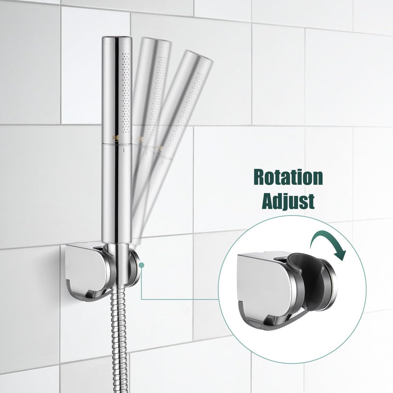 Heyalan Brass 2 in1 Function Handheld Spray Hand Shower High Pressure Handheld Sprinklert Shower Wand with Shower Hose and ABS Hand Shower Holder, Polished Chrome Basic