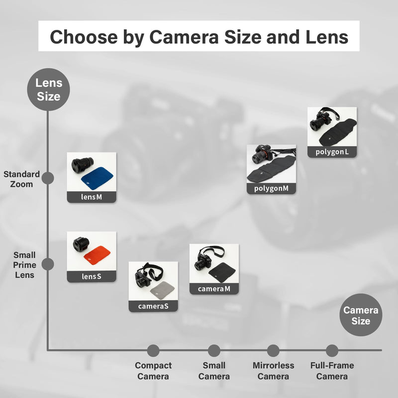 Camera Lens Cover, Square W, Made in Japan, M size, Blue