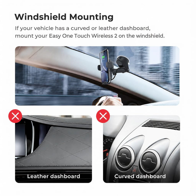 iOttie Car Charger Easy One Touch Wireless 2 Qi Charging Dashboard Phone Mount for iPhone, Samsung Galaxy, Huawei, LG, Smartphones Dash & Windshield