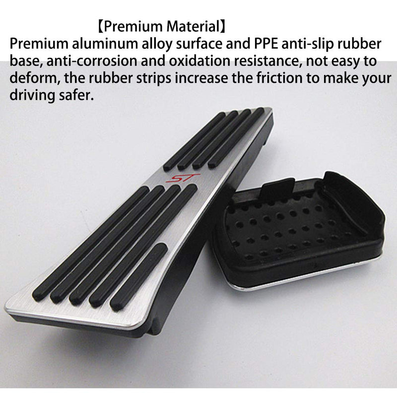 for Ford Explorer 2024 2023 2022 2021 2020 Aluminum Performance Pedals Set Non-Slip Accelerator and Brake Pedals Cover No Drill Brake Gas Accelerator Accessories 2Pcs(ST) ST