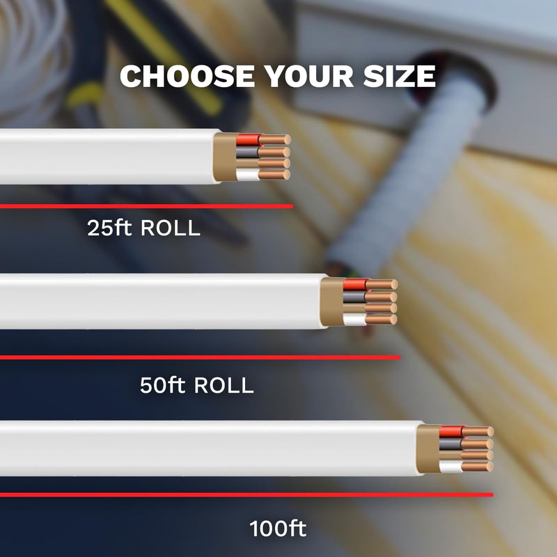Solid Indoor Wire 14/3 W/G NMB Cable 25ft Coil - Copper Building Wire - Nonmetallic with Ground Sheathed Cable White SW 63946855 25 Ft