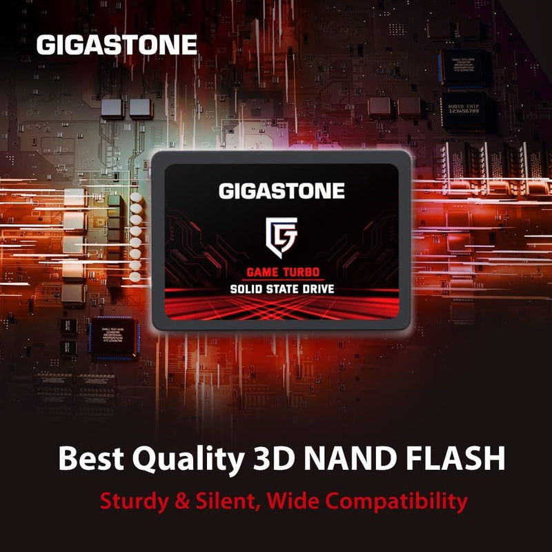 Gigastone SATA SSD 1TB 2.5 inch SSD 550MB/s Upgrade Laptop PC Memory and Storage PS4 HDD Replacement 2.5" Internal Solid State Hard Drives SATA III SLC Cache 3D NAND Game Turbo Performance