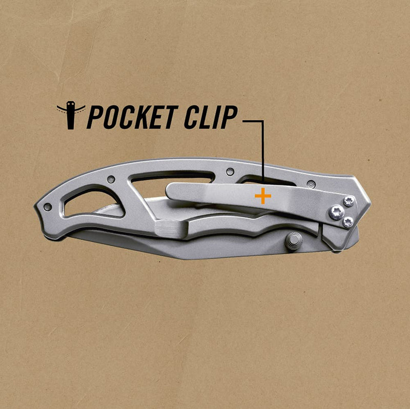 Gerber Gear Paraframe I EDC Folding Pocket Knife with Clip, 3" Fine Edge with Safety Frame Lock, Stainless Steel 3" Paraframe I (Fine Edge - Stainless Steel)