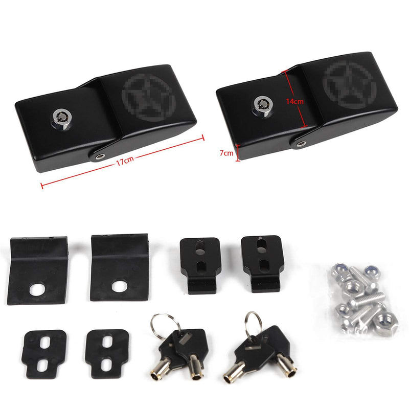  [AUSTRALIA] - JeCar Hood Latches Locking Hood Catch Kit Aluminum Alloy Hood Locks Compatible with Jeep Wrangler 2007-2018 JK JKU, 2018-2023 JL JLU & 2020-2023 Gladiator JT, Skull Style JC0718