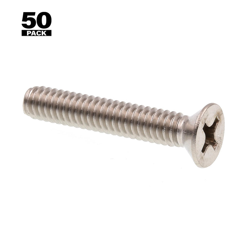 Prime-Line 9001954 Machine Screws, Flat Head, Phillips Drive, 1/4 In.-20 X 1-1/2 in (50 Pack) 1/4 in.