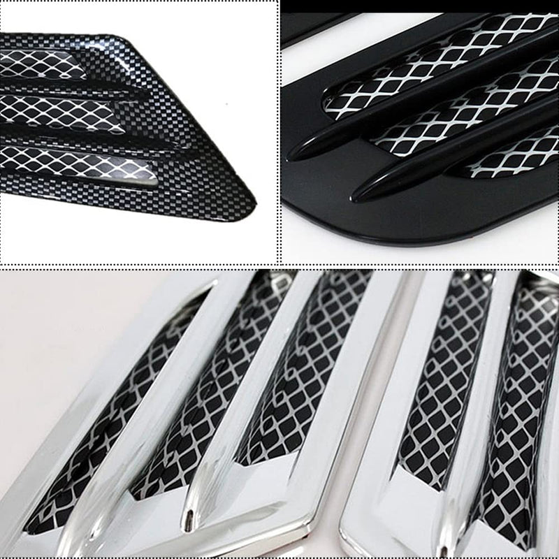 1 Pair Auto SUV Universal Car Side Mesh, Universal Car Side Mesh, Vent Air Flow Fender Decoration Sticker, Car Side Mesh Vent Decoration Fit for All Cars (Black) Black