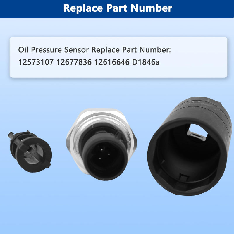 12573107 Oil Pressure Sensor with Socket for Chevy Silverado 1500 2500 3500 Tahoe Suburban Impala Avalanche Express GMC Sierra Yukon Cadillac Escalade CTS 2003 2004 2005 2006 2007 2008 5.3L 6.0L 6.2L 12573107