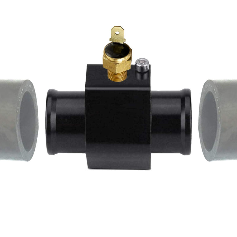 Automotive Engine Radiator in-Line Hose Fitting Adapter Water Temperature Thermostat Sensor Electric Fan Switch Kit (38mm, 180'F On - 165'F Off) 38mm