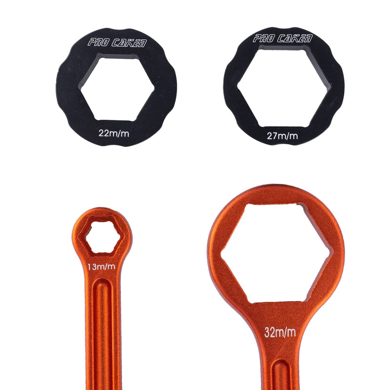 PRO CAKEN 10MM/0.39'' 13MM/0.51'' 22MM/0.87'' 27MM/1.06'' 32MM/1.26''Tire Iron Lever Tool Spoon Motorcycle Tire Change Kit Wrench Set Combo Levers Kit Tire Repair Tool for European Bike XC SX XC EXCF Orange