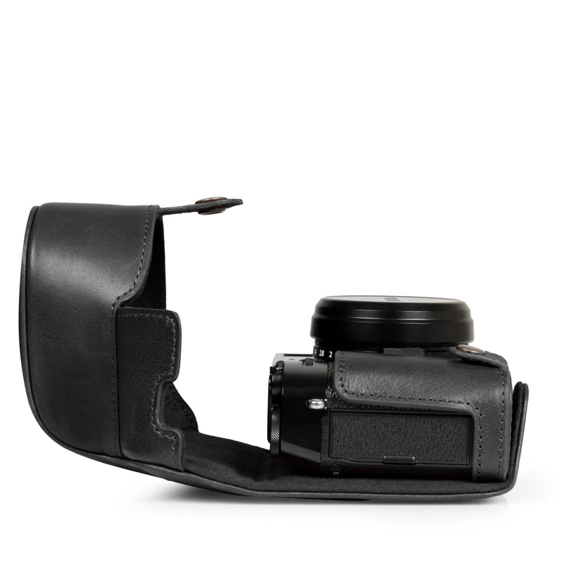 Mega Gear Genuine Leather Camera Case for Fujifilm X100VI - Stylish and Protective - Black
