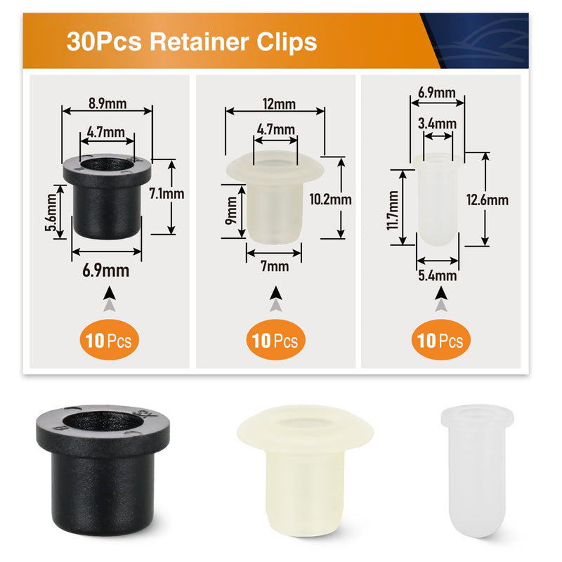 GOOACC 30pcs Emblem Grommet Clip Kit Retainer Plate Ornament Reflector Spoiler Grommet for BMW Most Models Replaces 51-14-1-807-495 51-14-1-902-279 51-14-8-209-932