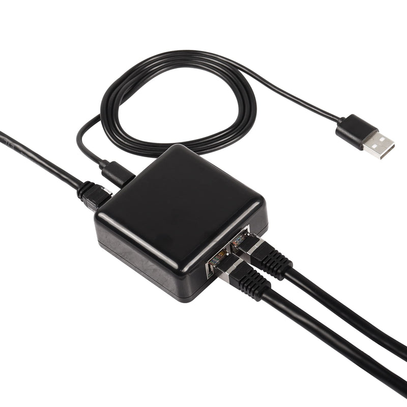SinLoon RJ45 Network Splitter Adapter Gigabit,1000Mbps Ethernet Cable Splitter 1 to 2, RJ45 Network Extension Connector,Two Devices Share The Internet at The Same Time(Gigabit 1 to 2) Black