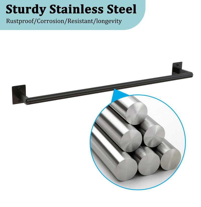 2 Packs 24 Inch Bathroom Towel Bar, Matte Black Towel Racks for Bathroom, JIAPAIDUO Bathroom Towel Rack Wall Mounted, Bath Hand Towel Holder Organizer, Modern Home Decor Towel Rod 24 inch (2 Packs)