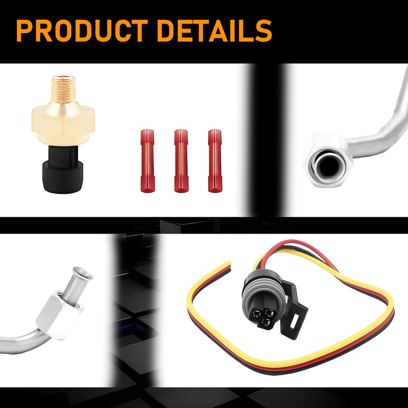 Exhaust Back Pressure EBP Tube Sensor and Wire 3C3Z9D477BA 598-113 1840078C1 Compatible with Ford 6.0L Powerstroke Diesel 2003-2004 2003-2004 6.0L
