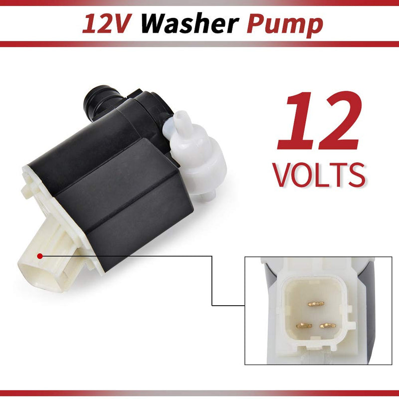 OTUAYAUTO 98510-2V100 Windshield Washer Pump - Replacement for Hyundai Accent Elentra Santa Fe Tiburon Tucson Entourage Veloster Veracruz | Kia Sedona Sportage - Washer Fluid Pump with Grommet