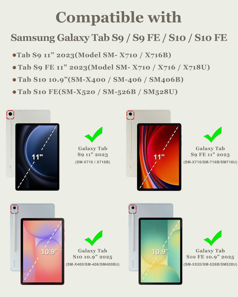 for Samsung Galaxy Tab S9/ S9FE/ S10/ S10 FE/S10 Lite Case - Multi-Angle Includes Portrait Stand with Build-in Pencil Holder and Auto Sleep/Wake Cover for Samsung Tablet, Leopard-Print Leopard Print for Samsung Tab S9/ S9FE/ S10/ S10 FE/S10 Lite