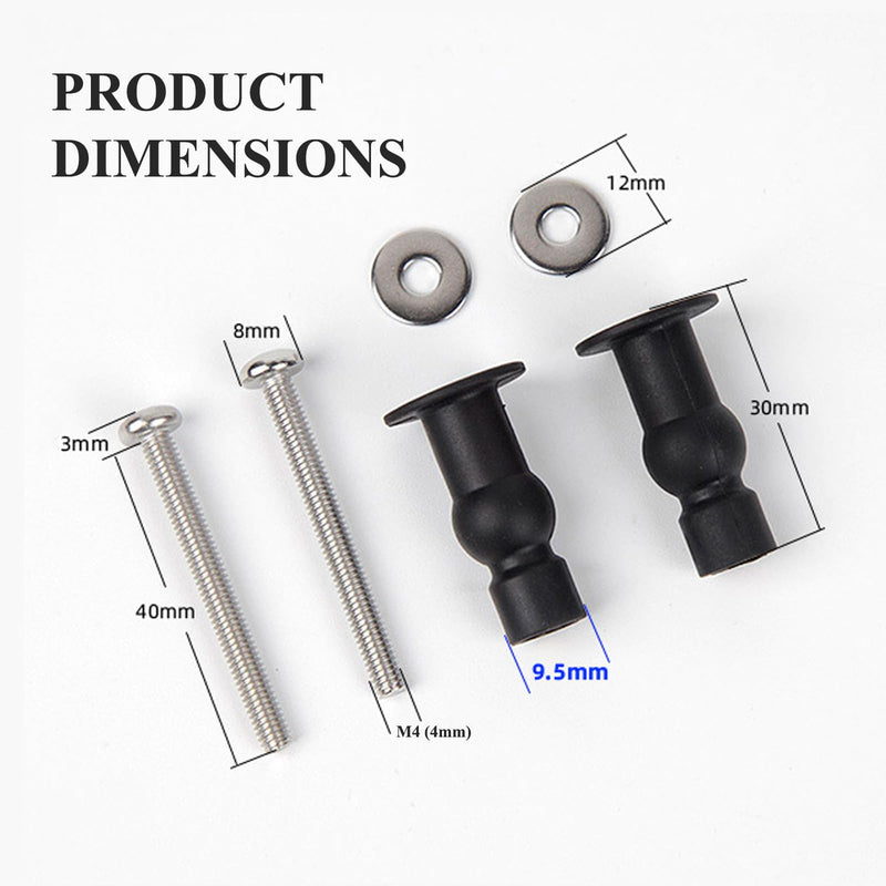 9mm Toilet Seat Screws Kit Compatible with Kohler San Rafael - 3466, 3467, 3384 Replacement Repair Part K-85040, K-84999, Set of 4 | Compatible with Kohler Rialto / St. Raphael toilet, Replaces Parts K-85040 & K-84999 Toilet Bolts and Rubber Anchor Nuts