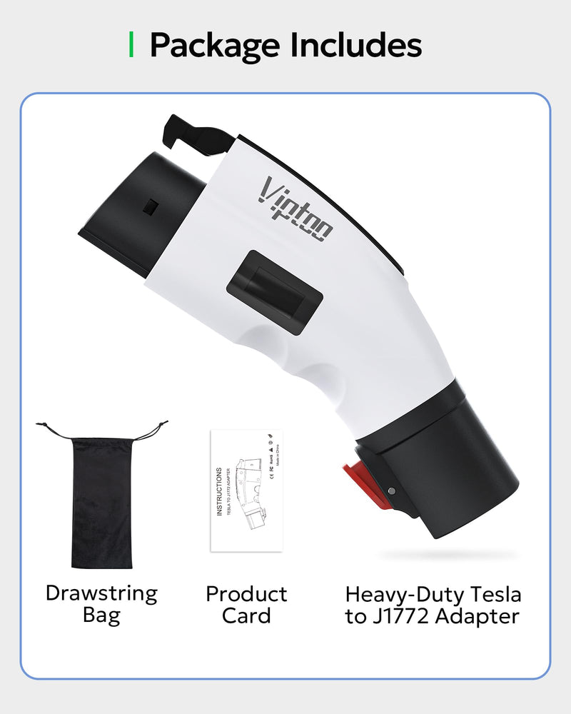 Adapter for Tesla to J1772 Adapter, Compact with Light Indicator, Compatible with Tesla Wall/Mobile/Destination Chargers, Converts Tesla to J1772 for Non-Tesla EVs (for J1772 EVs Only) Matte White DD003C-WH