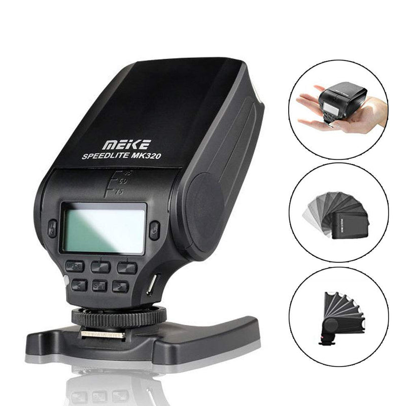 MK-320 TTL Flash Speedlite for Olympus OM-D E-P5 E-PM E-M1 E-M5 E-M10 EPL5 E-PL6 E-PL7 LUMIX GM5 GX1 GX7 GX8 G3 LX100 with Mcoplus Cloth